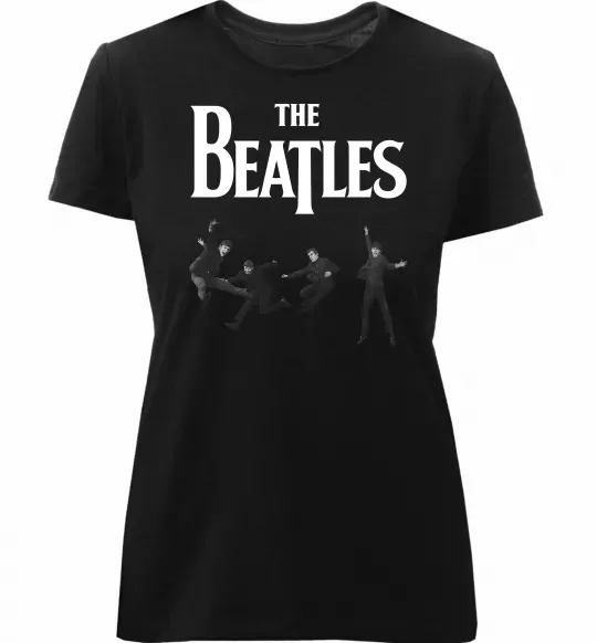 Жіноча преміум футболка The Beatles фото Чорний фото