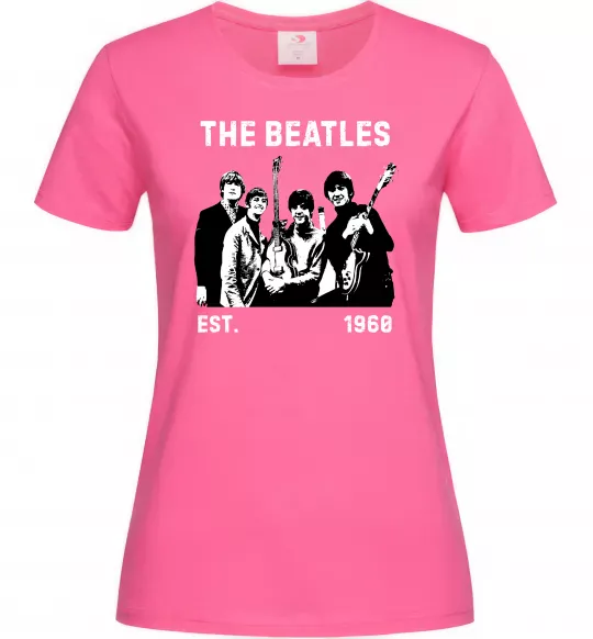 Женская футболка The Beatles 1960 Ярко-розовый фото