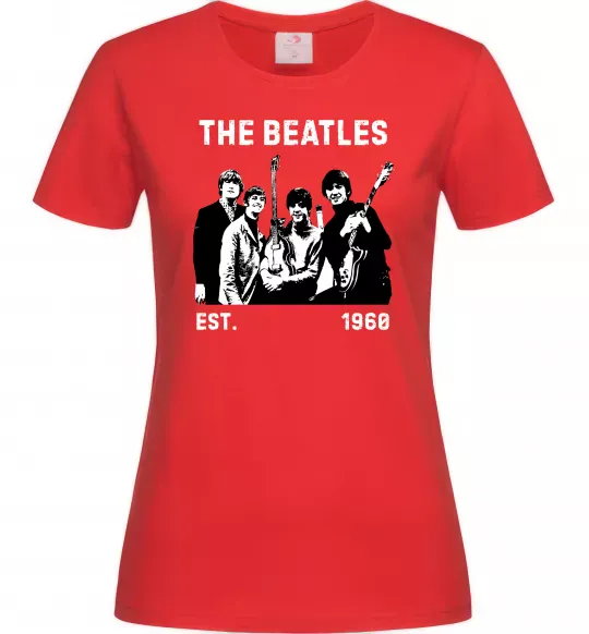 Женская футболка The Beatles 1960 Красный фото