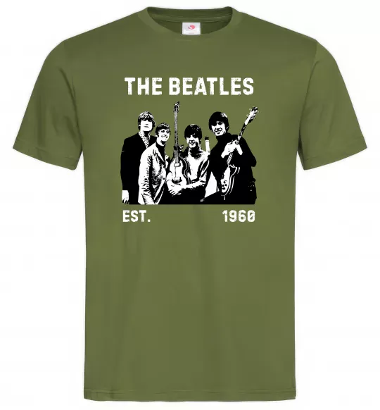 Мужская футболка The Beatles 1960 Оливковый фото