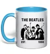 Чашка з кольоровою ручкою The Beatles 1960 Блакитний фото
