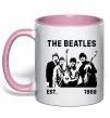 Чашка з кольоровою ручкою The Beatles 1960 Ніжно рожевий фото