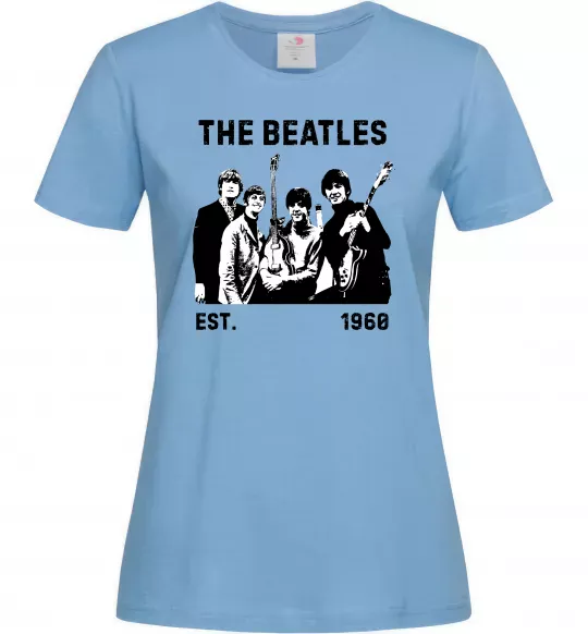 Женская футболка The Beatles 1960 Голубой фото