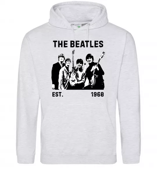 Женская толстовка (худи) The Beatles 1960 Серый меланж фото
