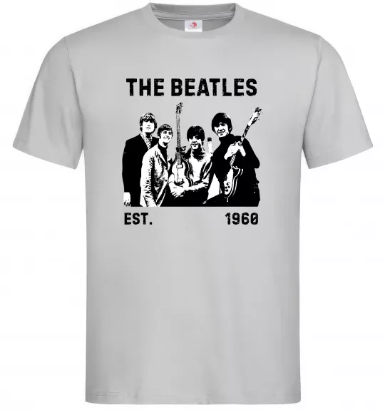 Мужская футболка The Beatles 1960 Серый фото