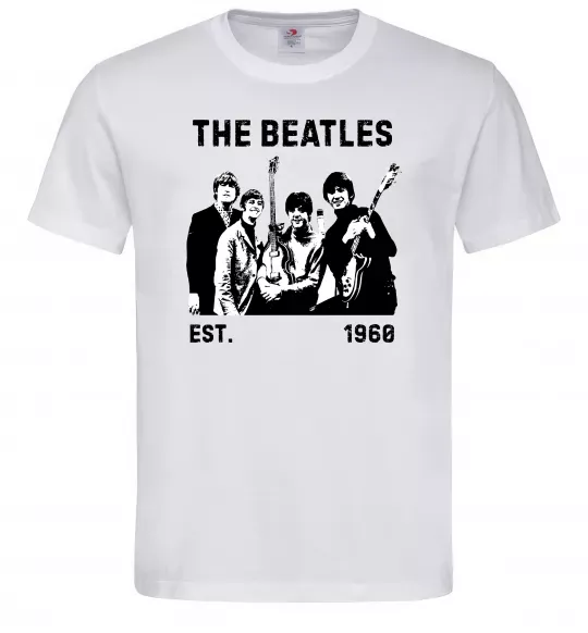 Мужская футболка The Beatles 1960 Белый фото