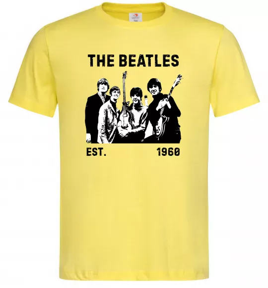 Мужская футболка The Beatles 1960 Лимонный фото