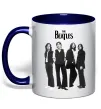 Чашка с цветной ручкой Гурт The Beatles Глубокий темно-синий фото