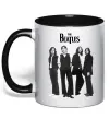 Чашка с цветной ручкой Гурт The Beatles Черный фото