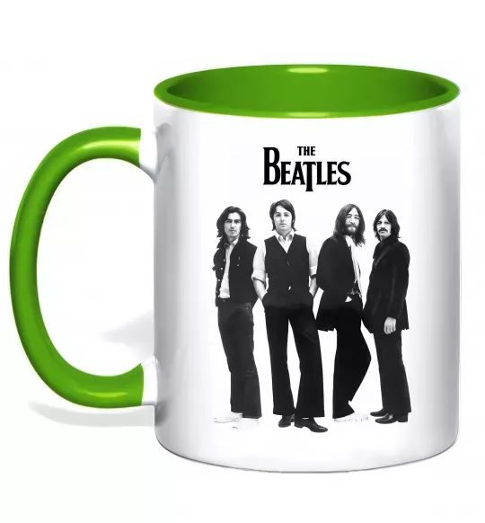 Чашка с цветной ручкой Гурт The Beatles Зеленый фото