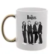 Чашка с цветной ручкой Гурт The Beatles Золото фото