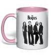Чашка с цветной ручкой Гурт The Beatles Нежно розовый фото