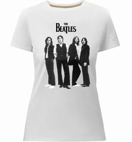 Женская премиум футболка Гурт The Beatles Белый фото