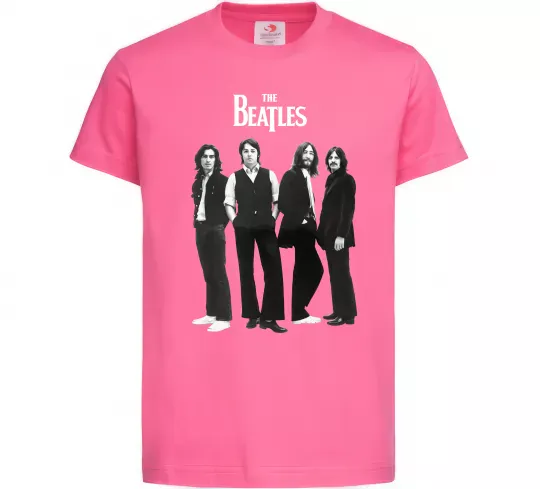 Дитяча футболка Гурт The Beatles Яскраво-рожевий фото