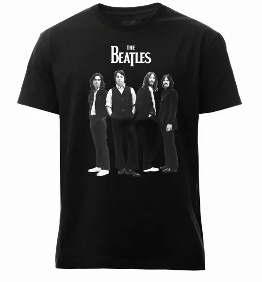 Чоловіча преміум футболка Гурт The Beatles Чорний фото