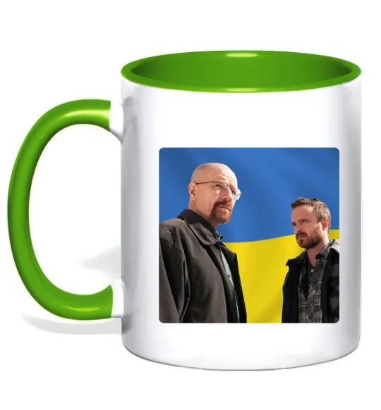 Чашка с цветной ручкой Пуститися берега UA Лаймовый фото