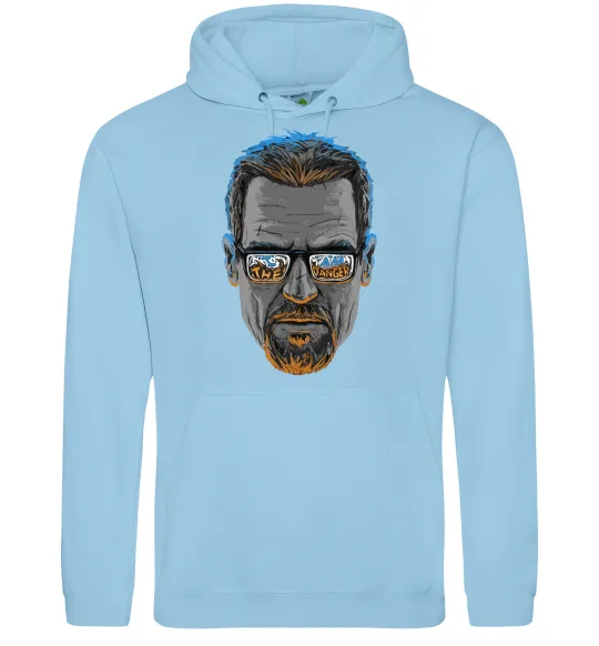 Мужская толстовка (худи) The danger Голубой фото
