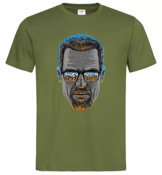 Мужская футболка The danger Оливковый фото