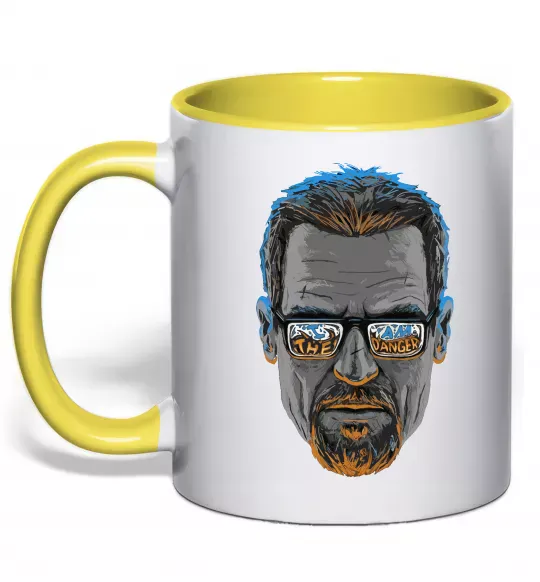 Чашка с цветной ручкой The danger Солнечно желтый фото