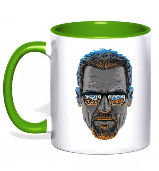 Чашка с цветной ручкой The danger Зеленый фото