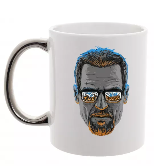 Чашка с цветной ручкой The danger Серебро фото