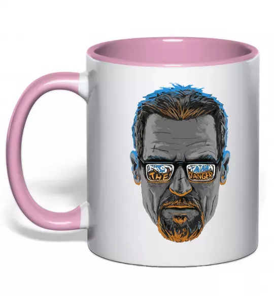 Чашка с цветной ручкой The danger Нежно розовый фото