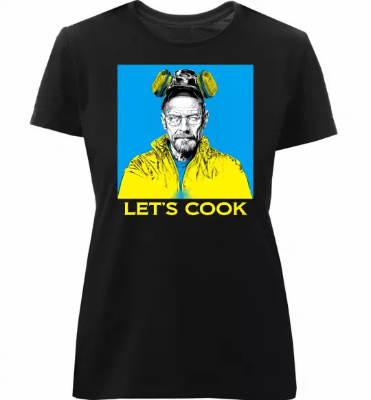 Женская премиум футболка Let`s cook Черный фото