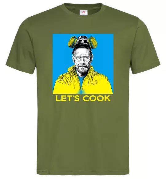Мужская футболка Let`s cook Оливковый фото