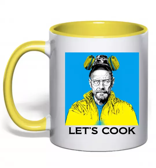 Чашка с цветной ручкой Let`s cook Солнечно желтый фото