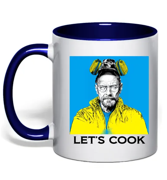 Чашка с цветной ручкой Let`s cook Глубокий темно-синий фото