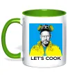 Чашка с цветной ручкой Let`s cook Зеленый фото
