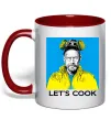 Чашка с цветной ручкой Let`s cook Красный фото