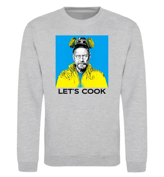 Свитшот Let`s cook Серый меланж фото
