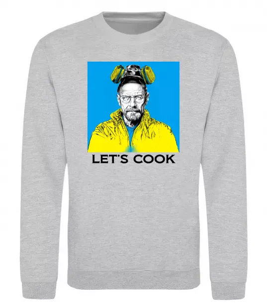 Свитшот Let`s cook Серый меланж фото