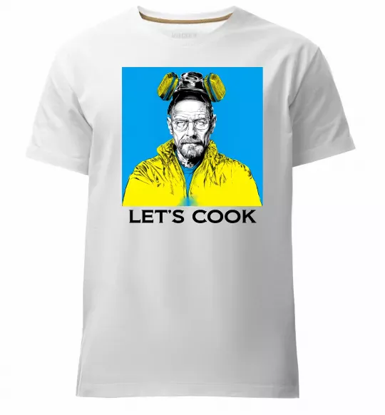 Мужская премиум футболка Let`s cook Белый фото