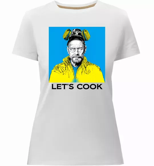 Женская премиум футболка Let`s cook Белый фото