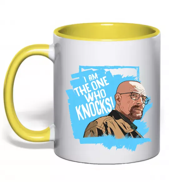 Чашка с цветной ручкой I am the one who knocks Солнечно желтый фото