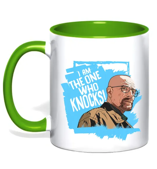 Чашка з кольоровою ручкою I am the one who knocks Лаймовий фото