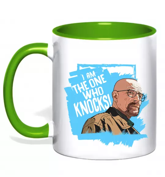 Чашка с цветной ручкой I am the one who knocks Зеленый фото