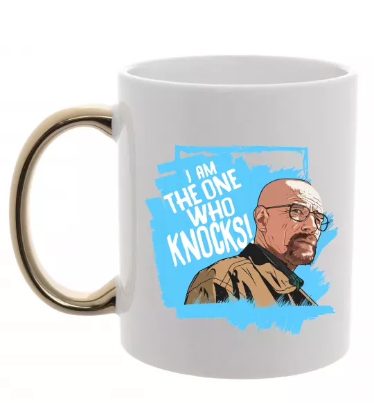 Чашка с цветной ручкой I am the one who knocks Золото фото