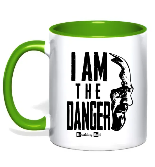 Чашка с цветной ручкой I am the danger Breaking Bad Лаймовый фото