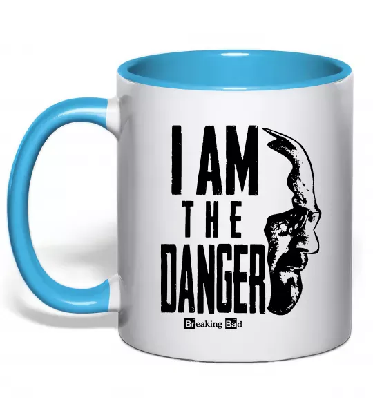 Чашка с цветной ручкой I am the danger Breaking Bad Голубой фото