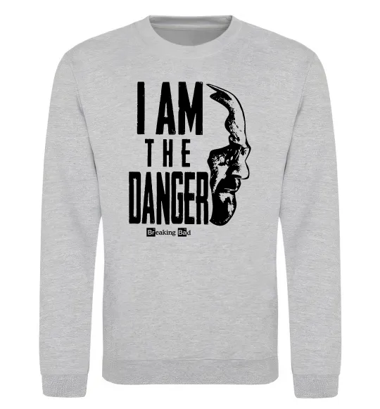 Світшот I am the danger Breaking Bad Сірий меланж фото