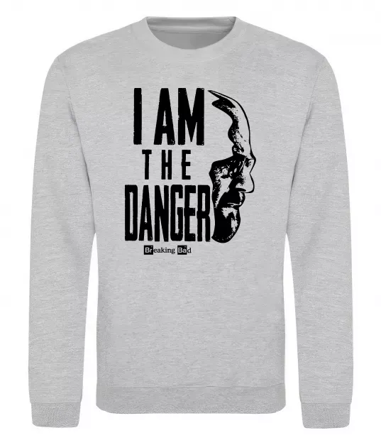 Свитшот I am the danger Breaking Bad Серый меланж фото