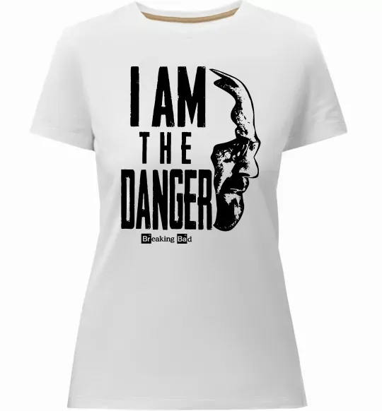 Женская премиум футболка I am the danger Breaking Bad Белый фото