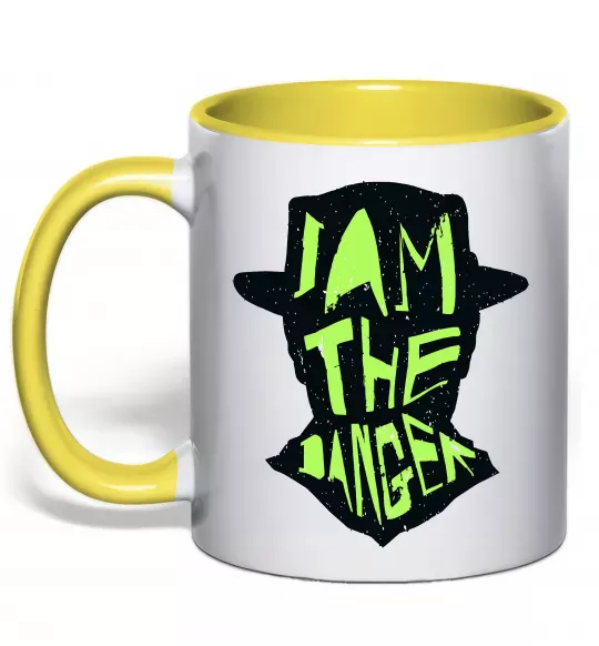Чашка з кольоровою ручкою I am the danger art Сонячно жовтий фото