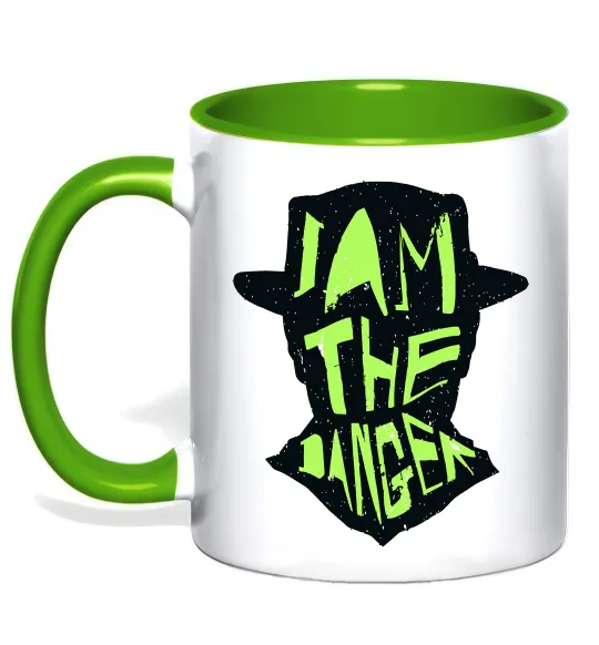 Чашка с цветной ручкой I am the danger art Лаймовый фото
