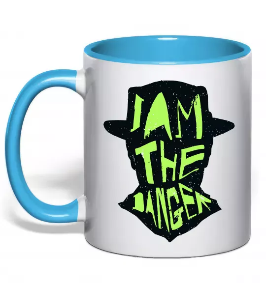 Чашка з кольоровою ручкою I am the danger art Блакитний фото