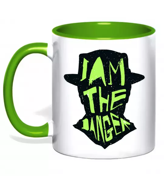 Чашка з кольоровою ручкою I am the danger art Зелений фото