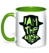 Чашка з кольоровою ручкою I am the danger art Зелений фото